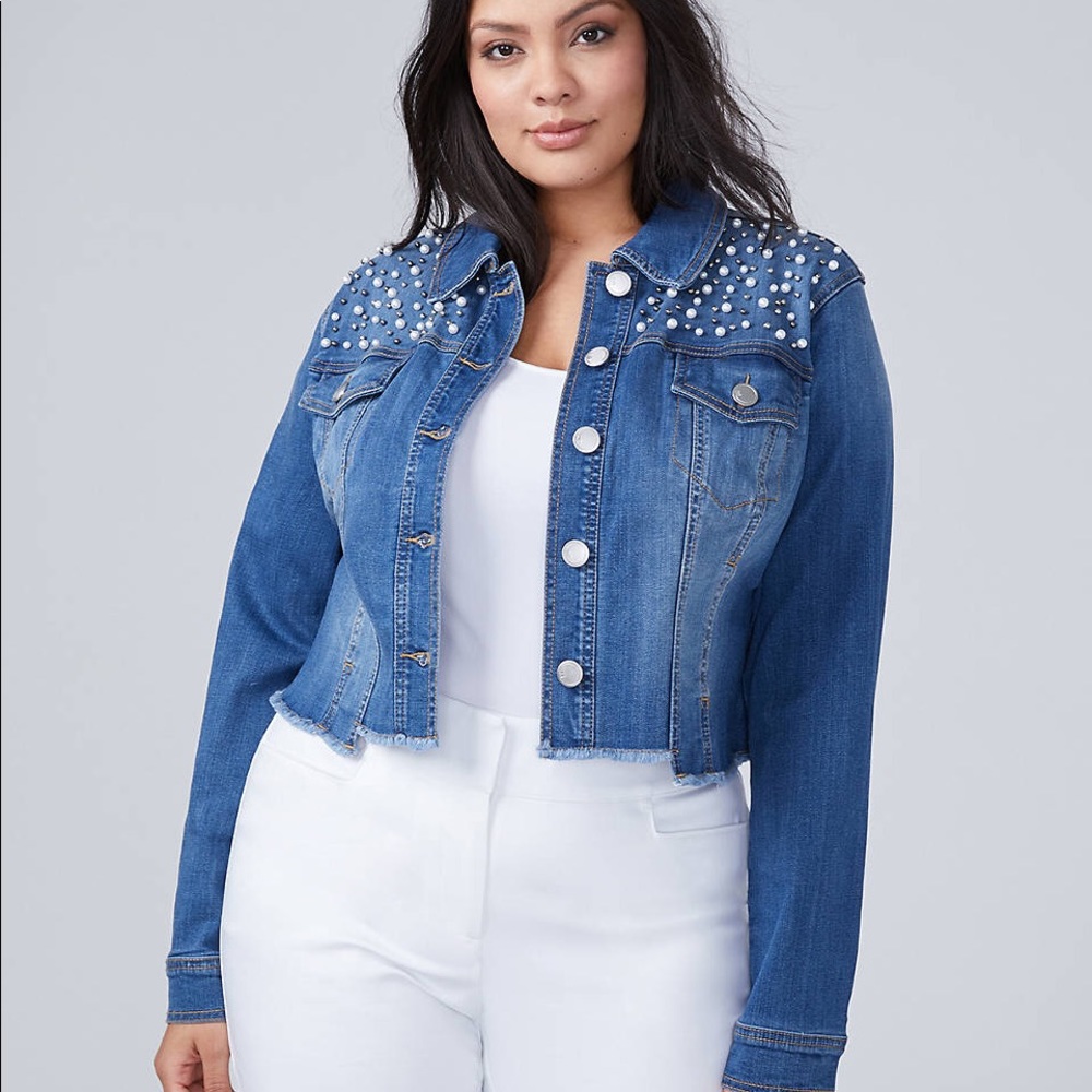 Pearl accented Denim Jacket
